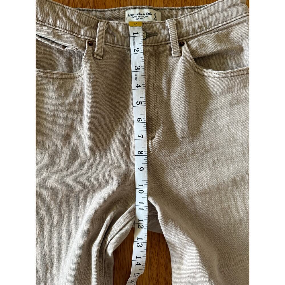 Abercrombie & Fitch High Rise Oatmeal Jeans - Size 27 - Picture 6 of 8